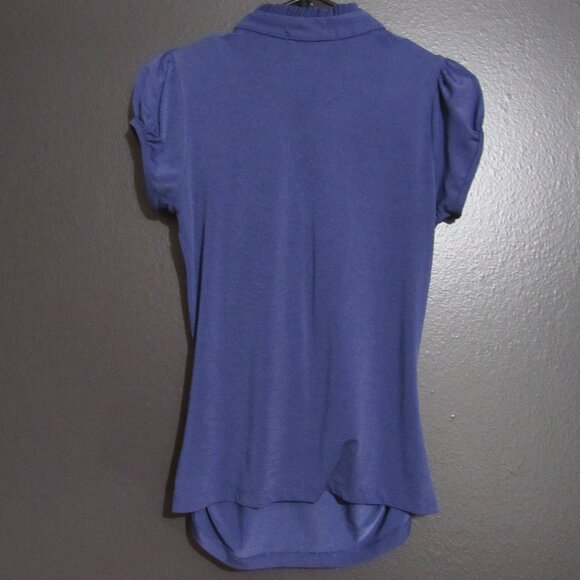 Heart Soul Junior's Sz Medium Cap Sleeve Ruffle Neck Blouse - Picture 3 of 9